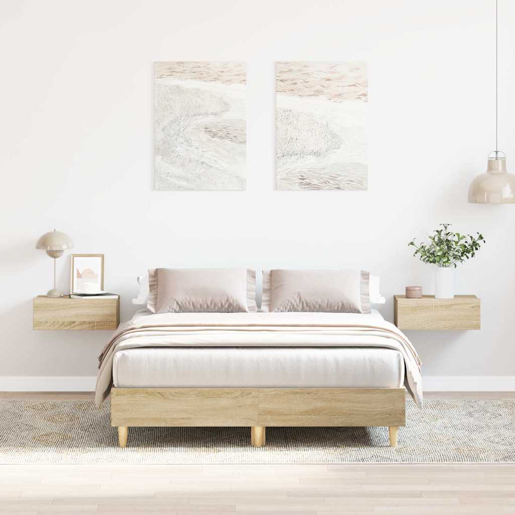 sängynrunko ilman patjaa Sonoma tammi 120x200cm suunniteltu puu