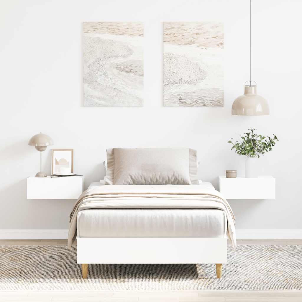 Sängynrunko Ei Patjaa Valkoinen 100x200 cm Engineered Wood