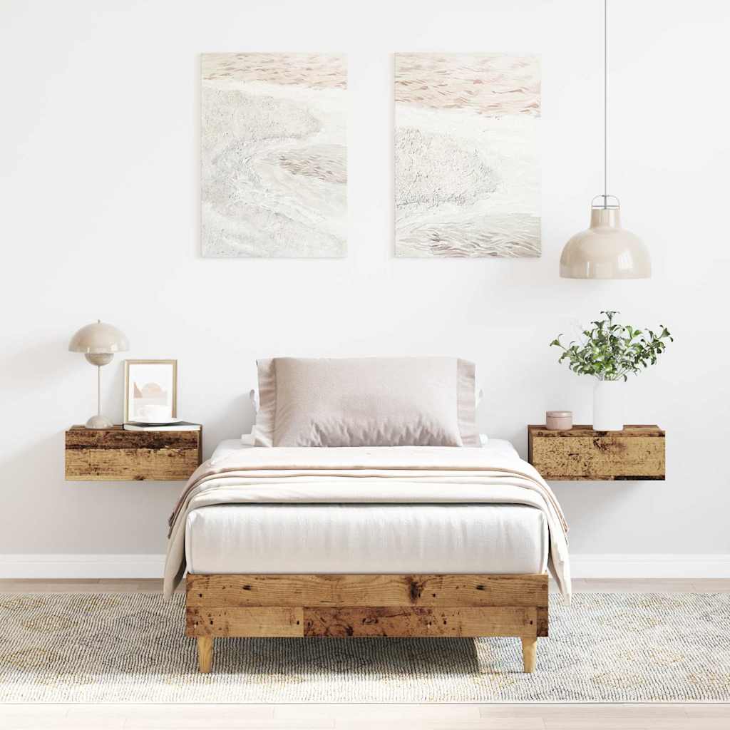 Sängynrunko Ei Patjaa Vanha puu 90x200 cm Engineered Wood
