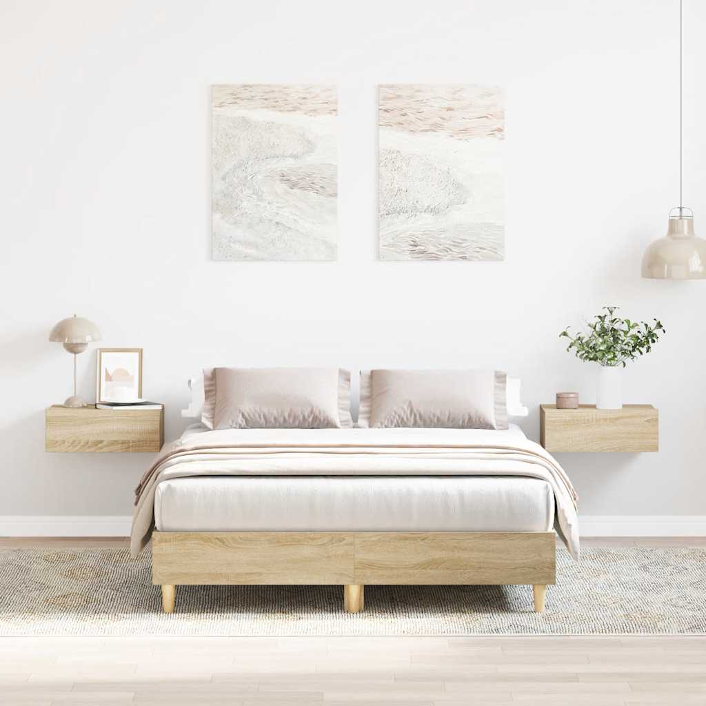 Sängynrunko ilman patjaa sonoma-tammi 120x190 cm tekninen puu