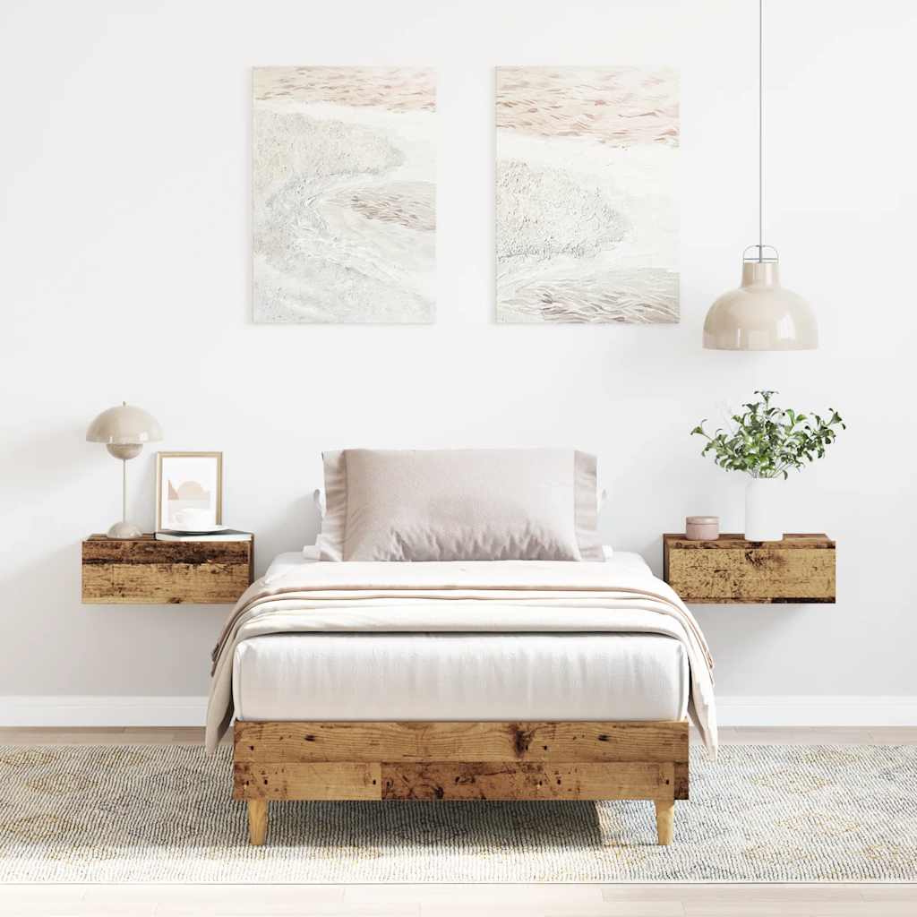 Sängynrunko Ei Patja Vanha Puu 90x190 cm Engineered Wood