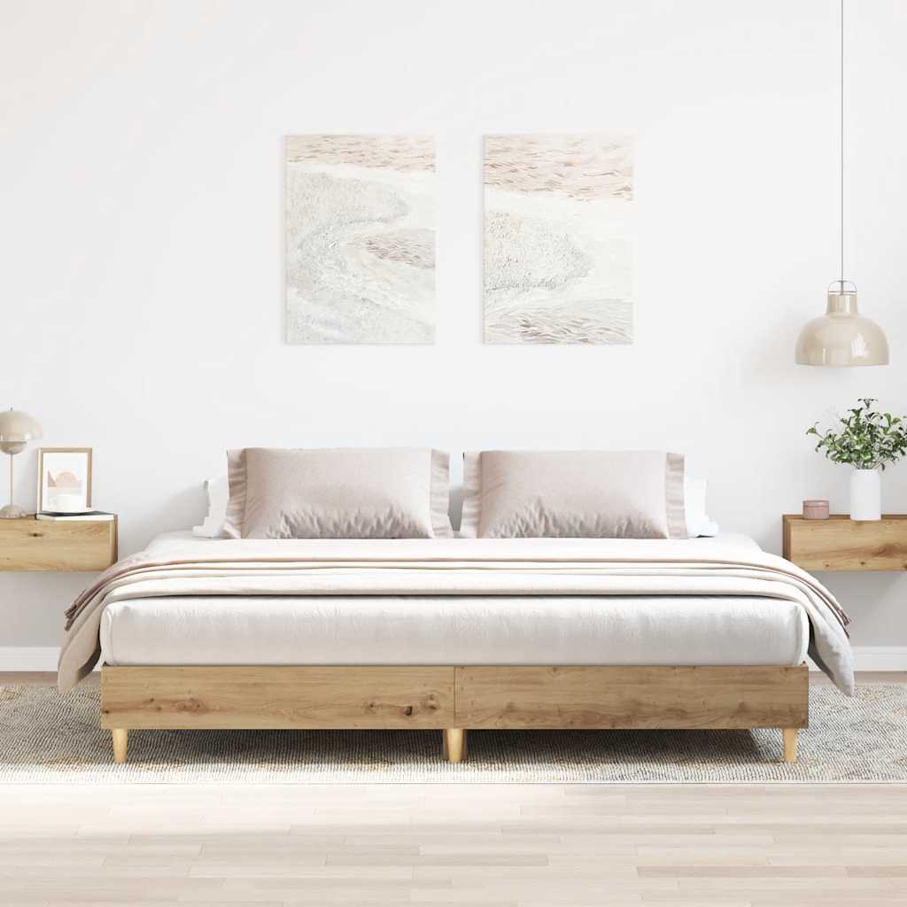 Sängynrunko ilman patjaa artisaanitammi 200x200 cm tekninen puu