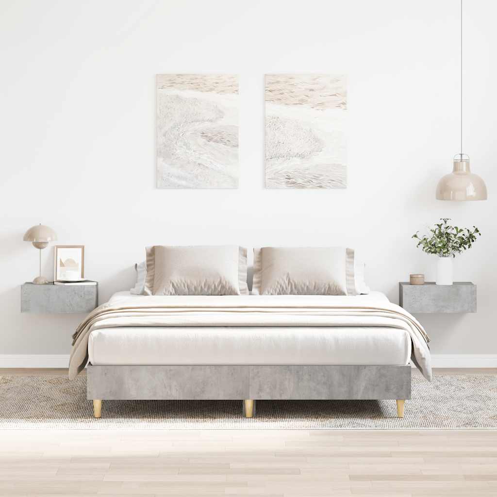 Sängynrunko ilman patjaa betoninharmaa 150x200 cm tekninen puu