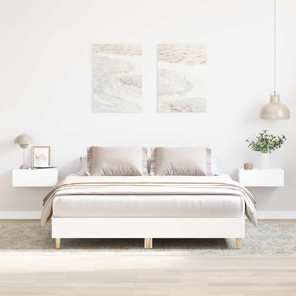 Sängynrunko ilman patjaa valkoinen 140x200 cm tekninen puu