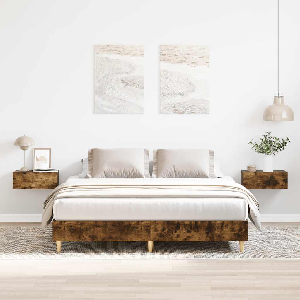 Sängynrunko ilman patjaa savutammi 140x200 cm tekninen puu