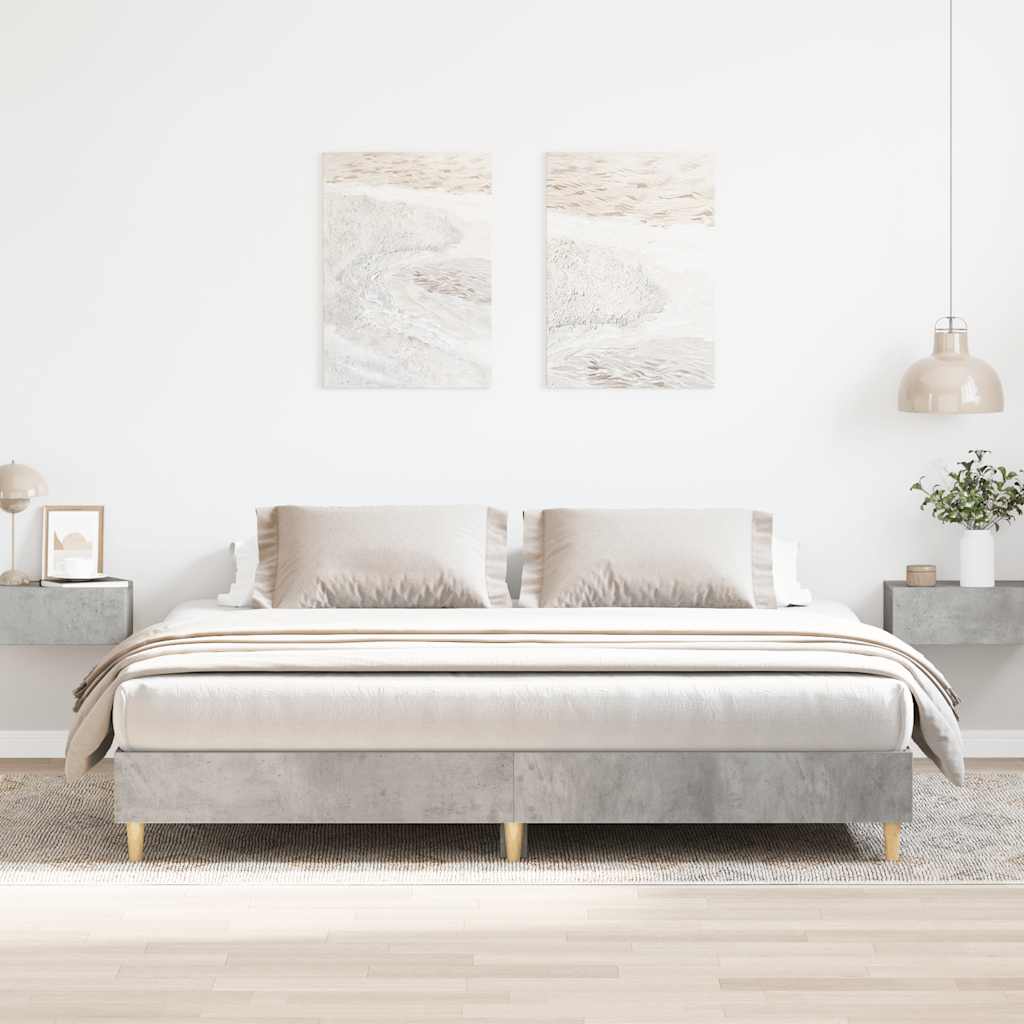 Sängynrunko ilman patjaa betonin harmaa 180x200 cm tekninen puu