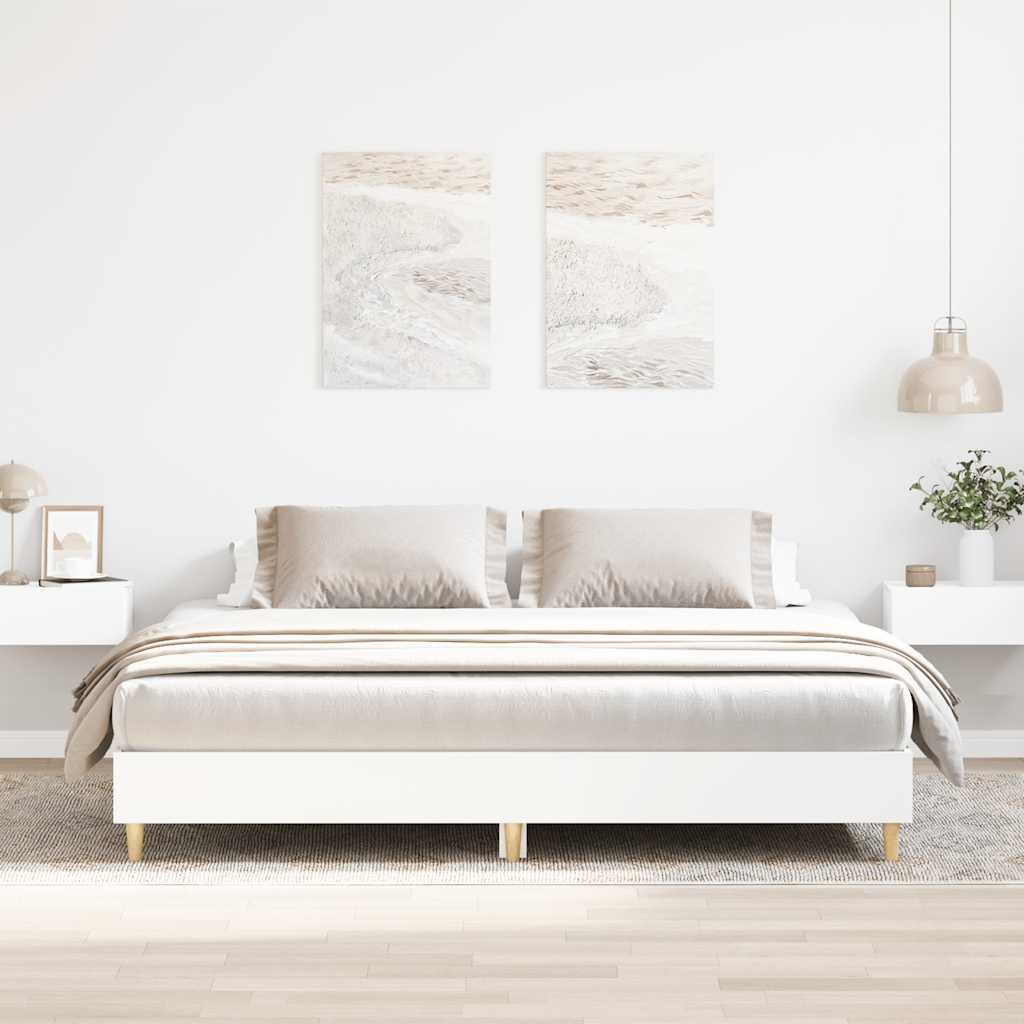 Sängynrunko ilman patjaa valkoinen 160x200 cm tekninen puu