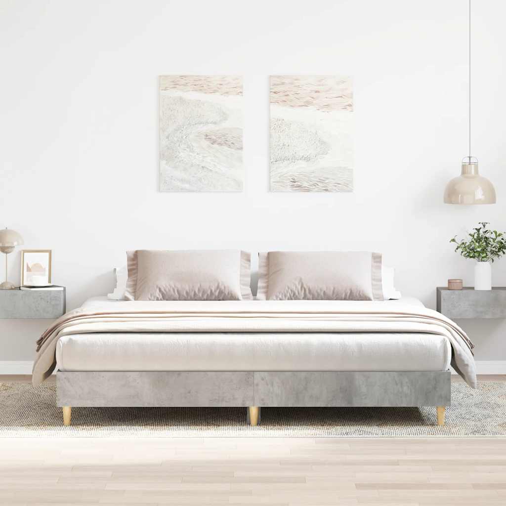 Sängynrunko ilman patjaa betonin harmaa 160x200 cm tekninen puu