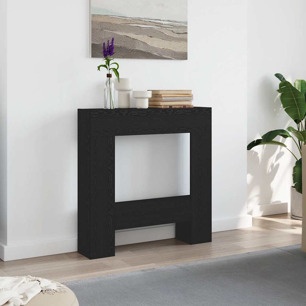Takkahuone musta tammi 81x18x82 cm tekninen puu