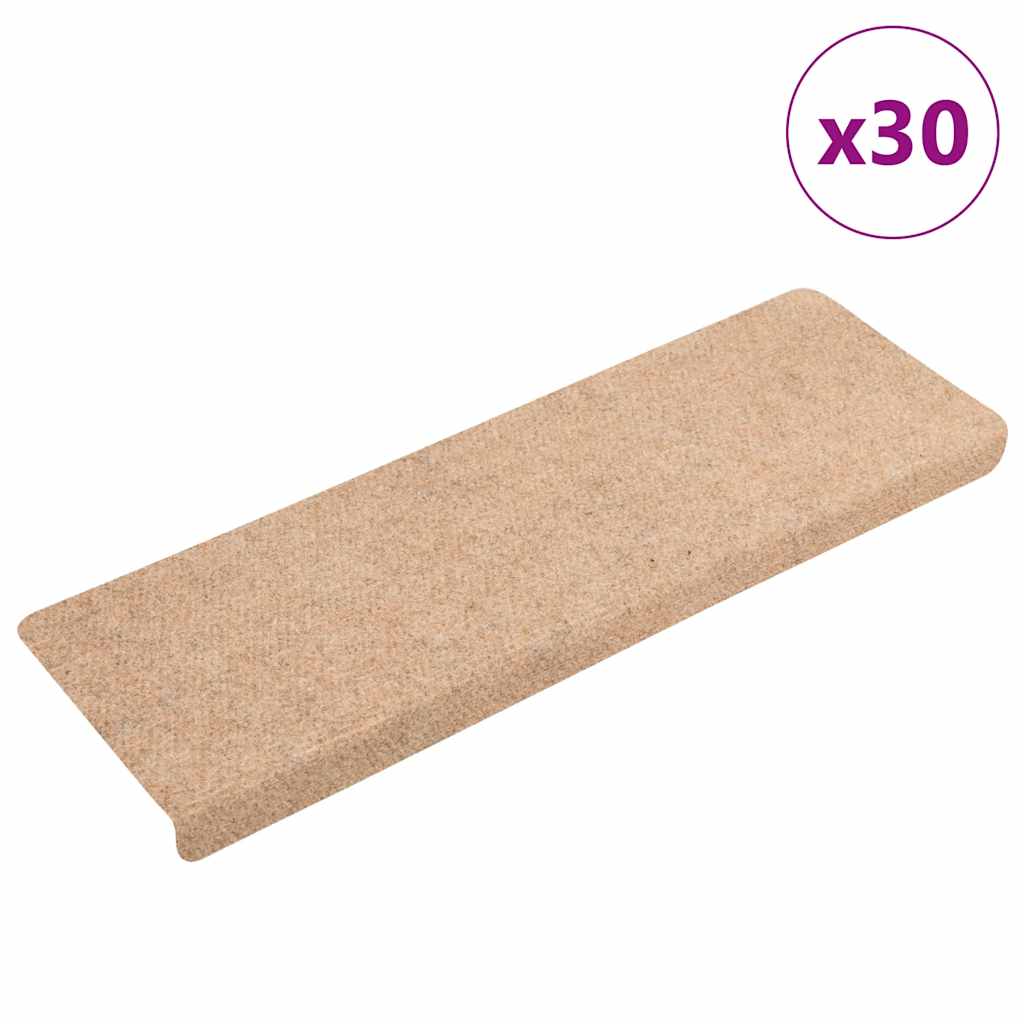 Portaiden matot Itsekiinnittyvät 30 kpl kerma 65x21x4 cm