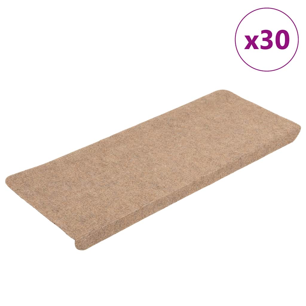 Porrasmatot Itsekiinnittyvät 30 kpl Beige 65x24,5x3,5 cm
