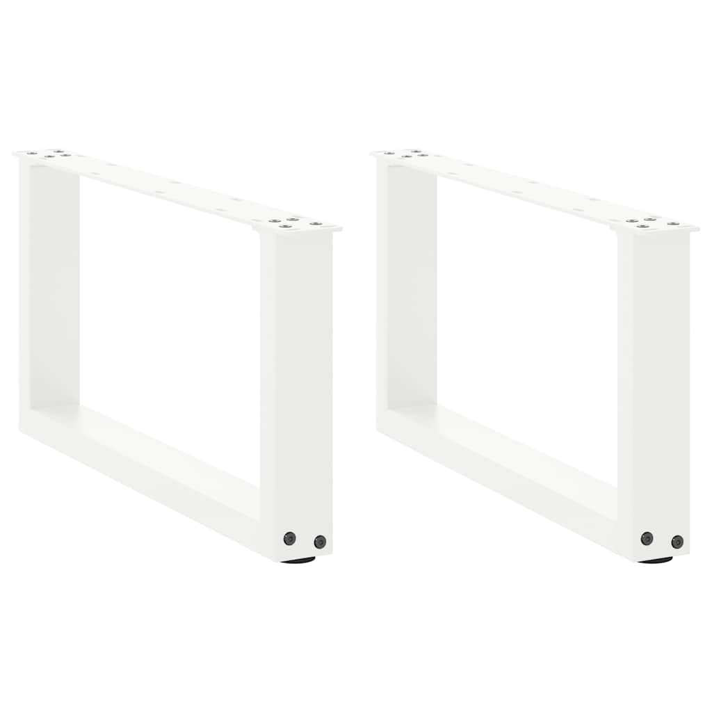 sohvapöydän jalat U-muotoiset 2 kpl Valkoinen 60x(30-31) cm