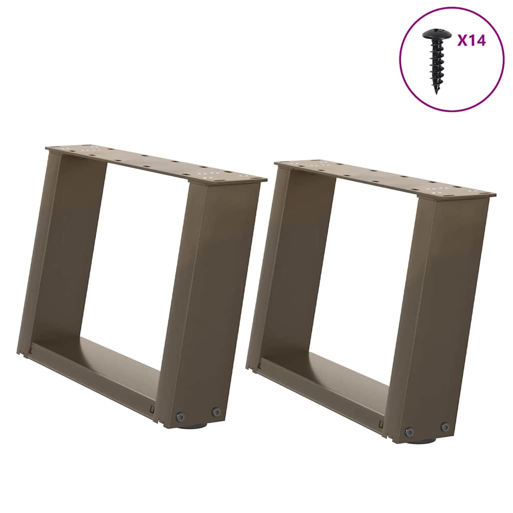 sohvapöydän jalat U-muotoiset 2 kpl luonnonteräs 50x(30-31) cm