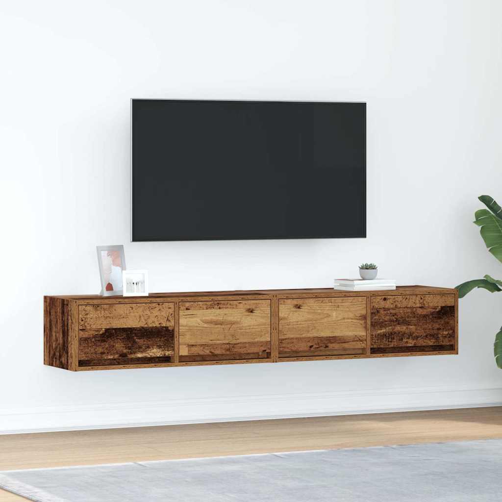 TV Kaapit 2 kpl vanha puu 80x31x25,5 cm suunniteltu puu