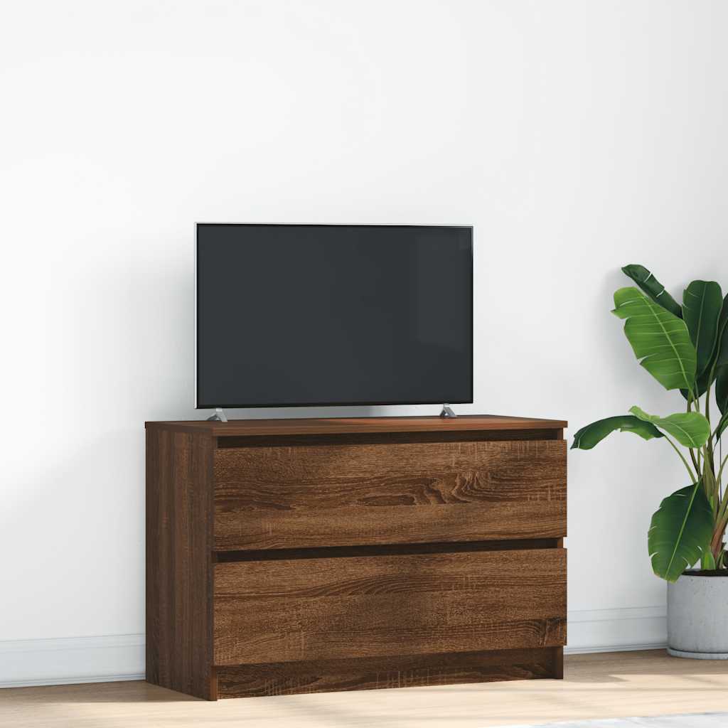TV-taso ruskea tammi 80x35x54 cm tekninen puu