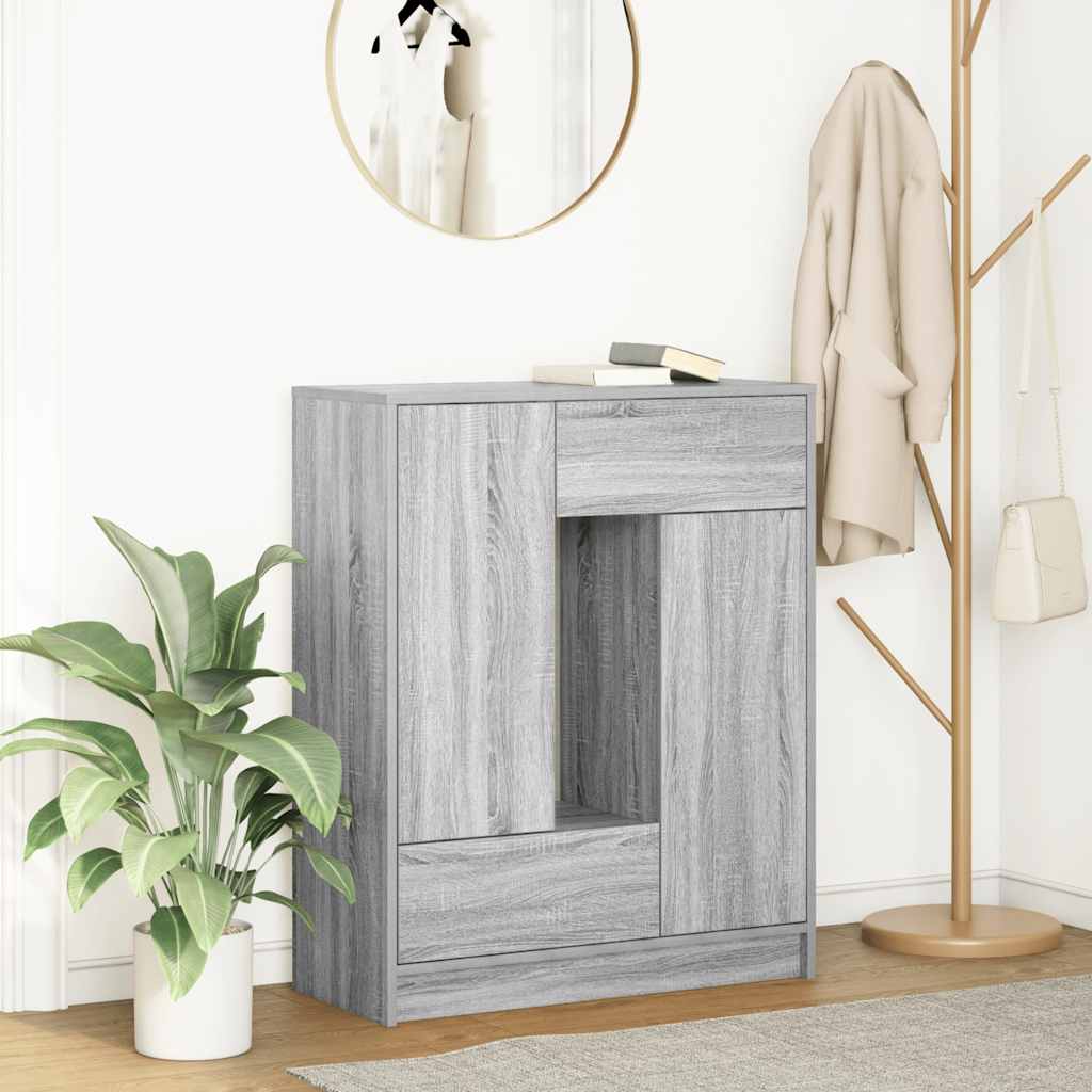Senkki laatikoilla ja ovilla harmaa sonoma 73x31x90 cm