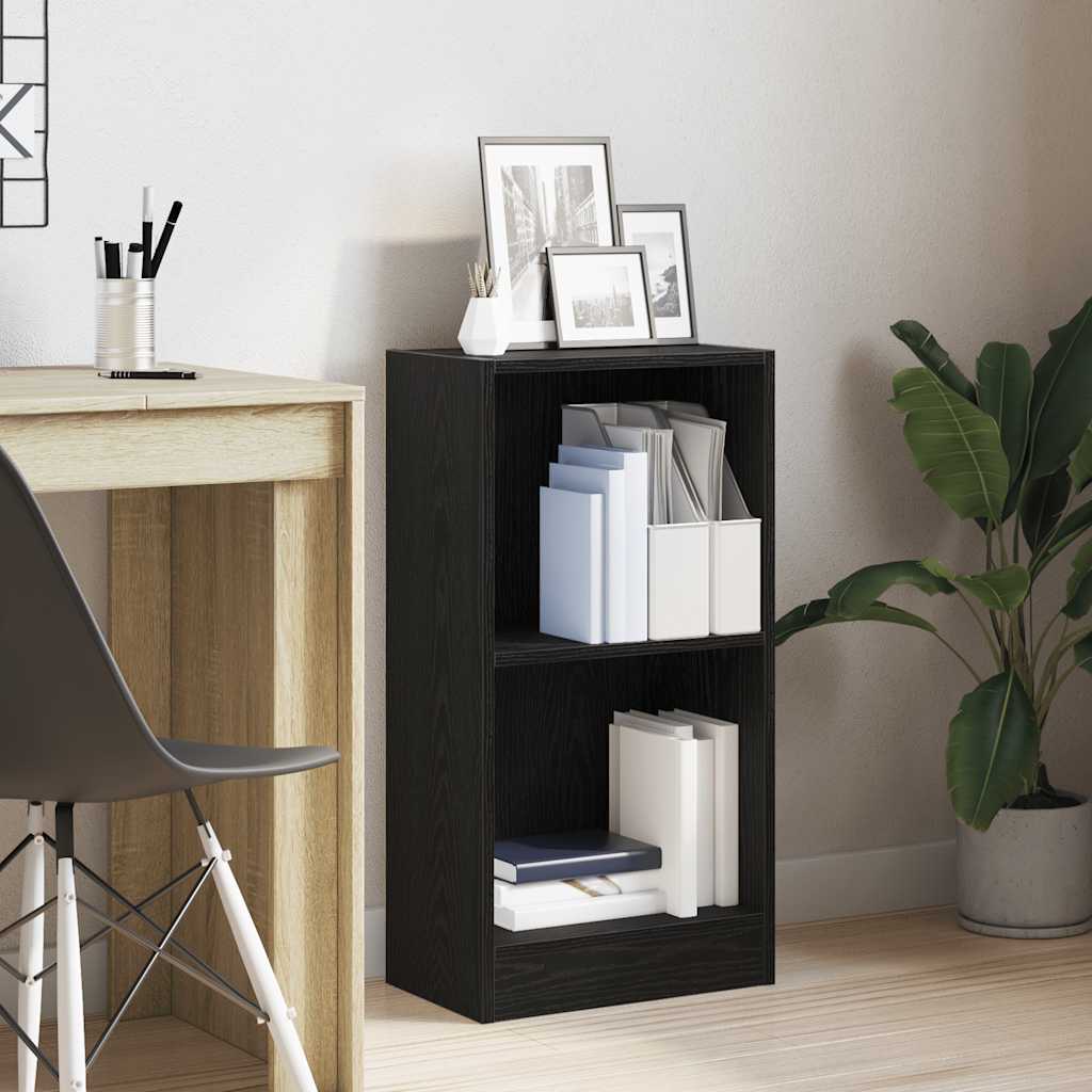 Kirjahylly musta tammi 40x24x76 cm tekninen puu