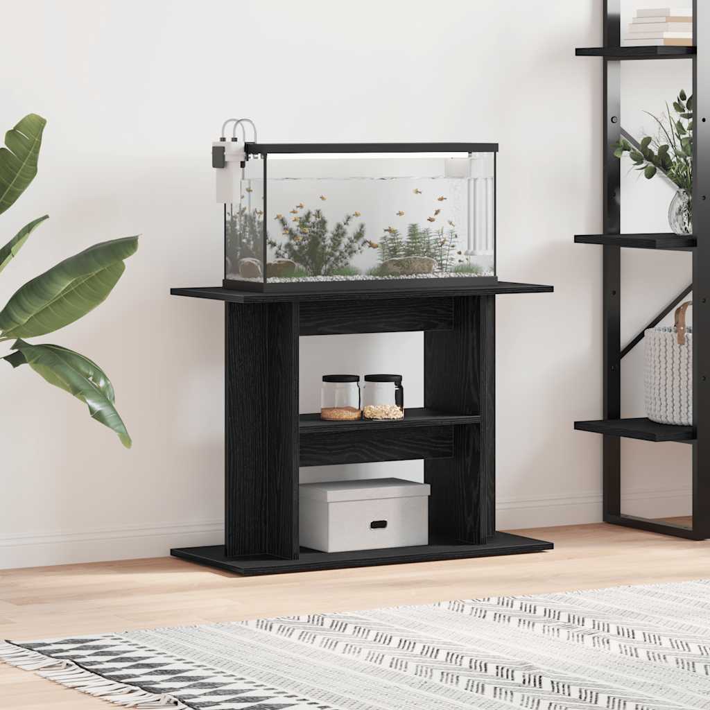 Akvaarioteline musta tammi 80x35x60 cm tekninen puu