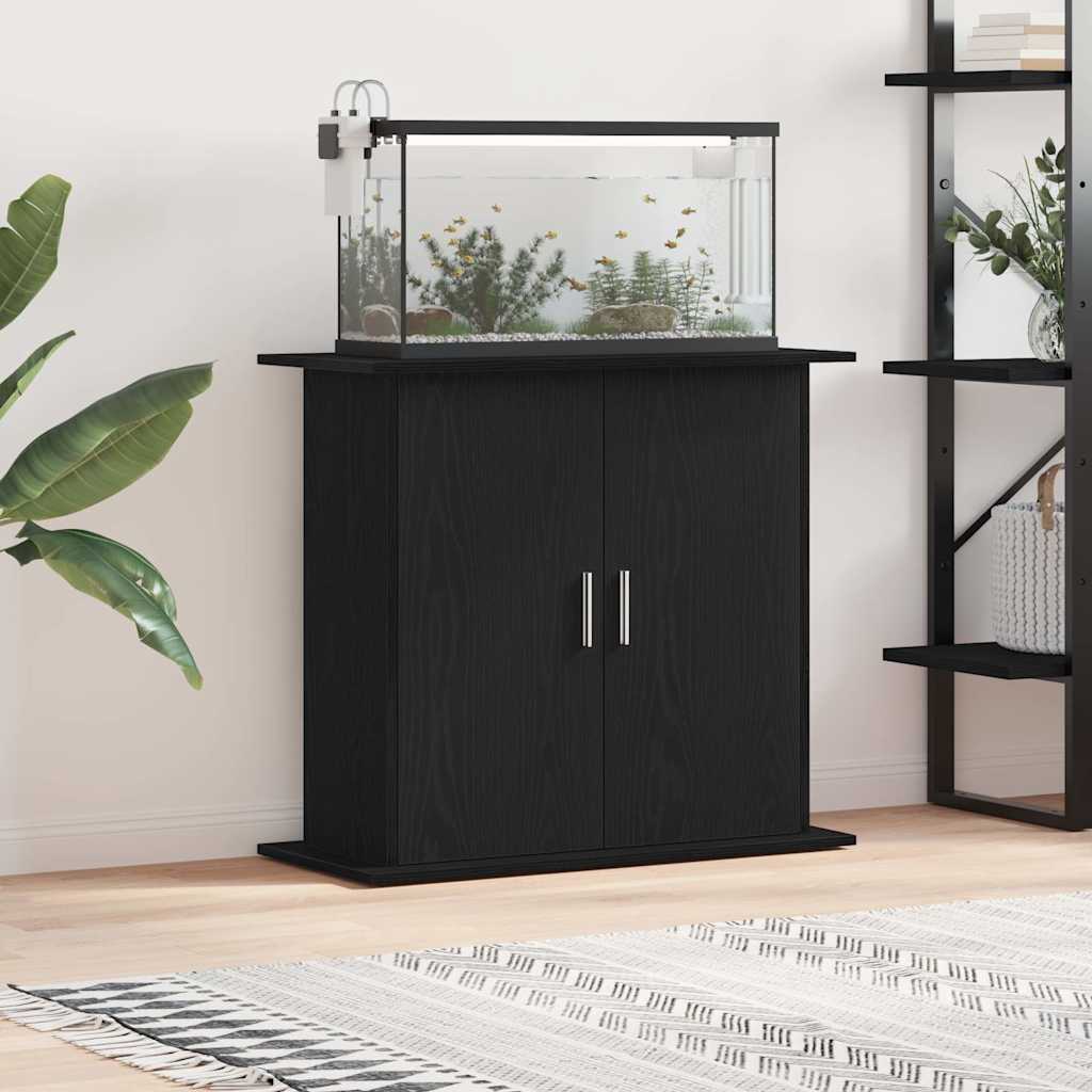 Akvaarioteline musta tammi 81x36x73 cm tekninen puu