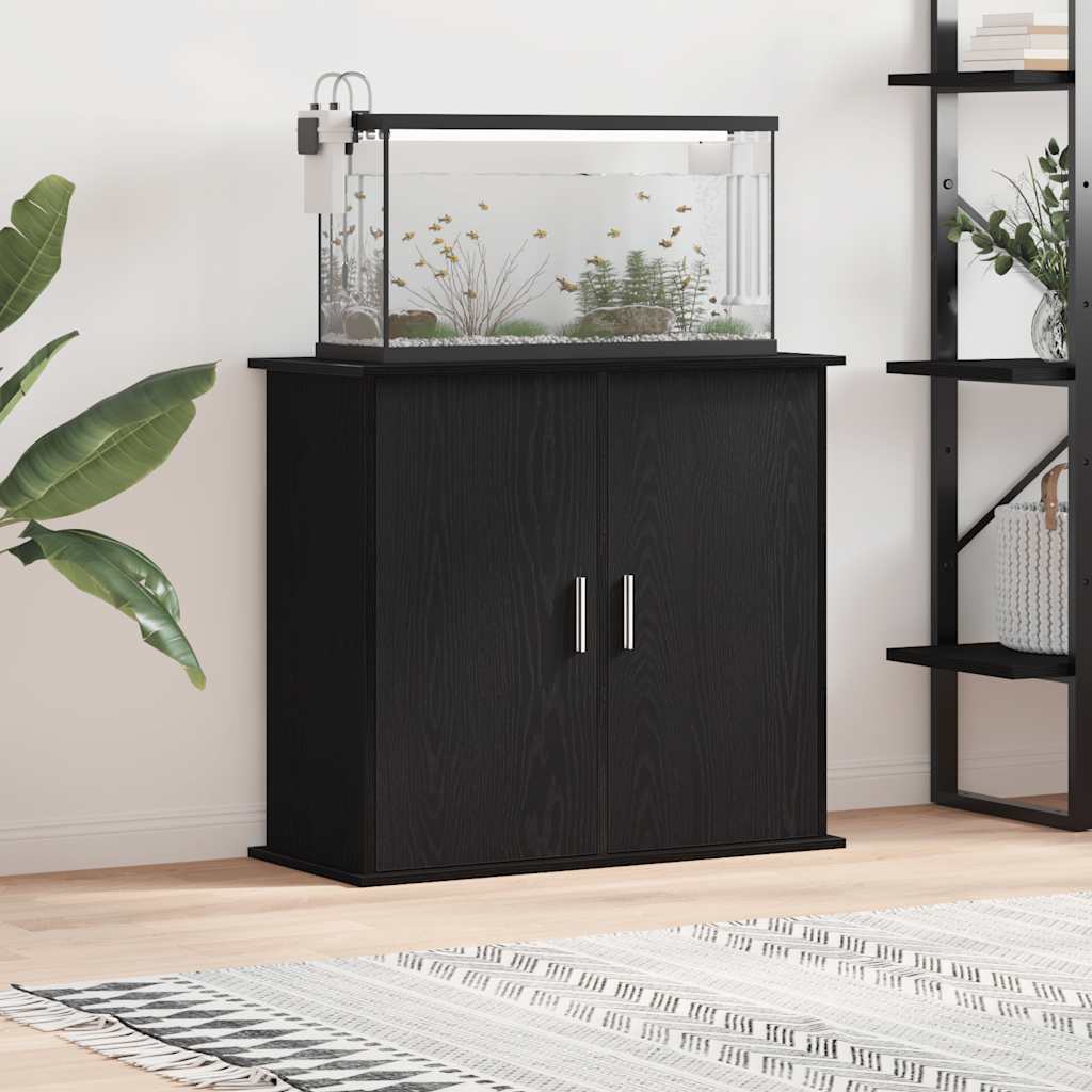 Akvaarioteline musta tammi 81x36x73 cm tekninen puu