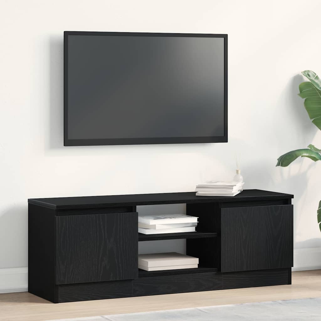 TV-kaappi musta tammi 102x30x36 cm tekninen puu