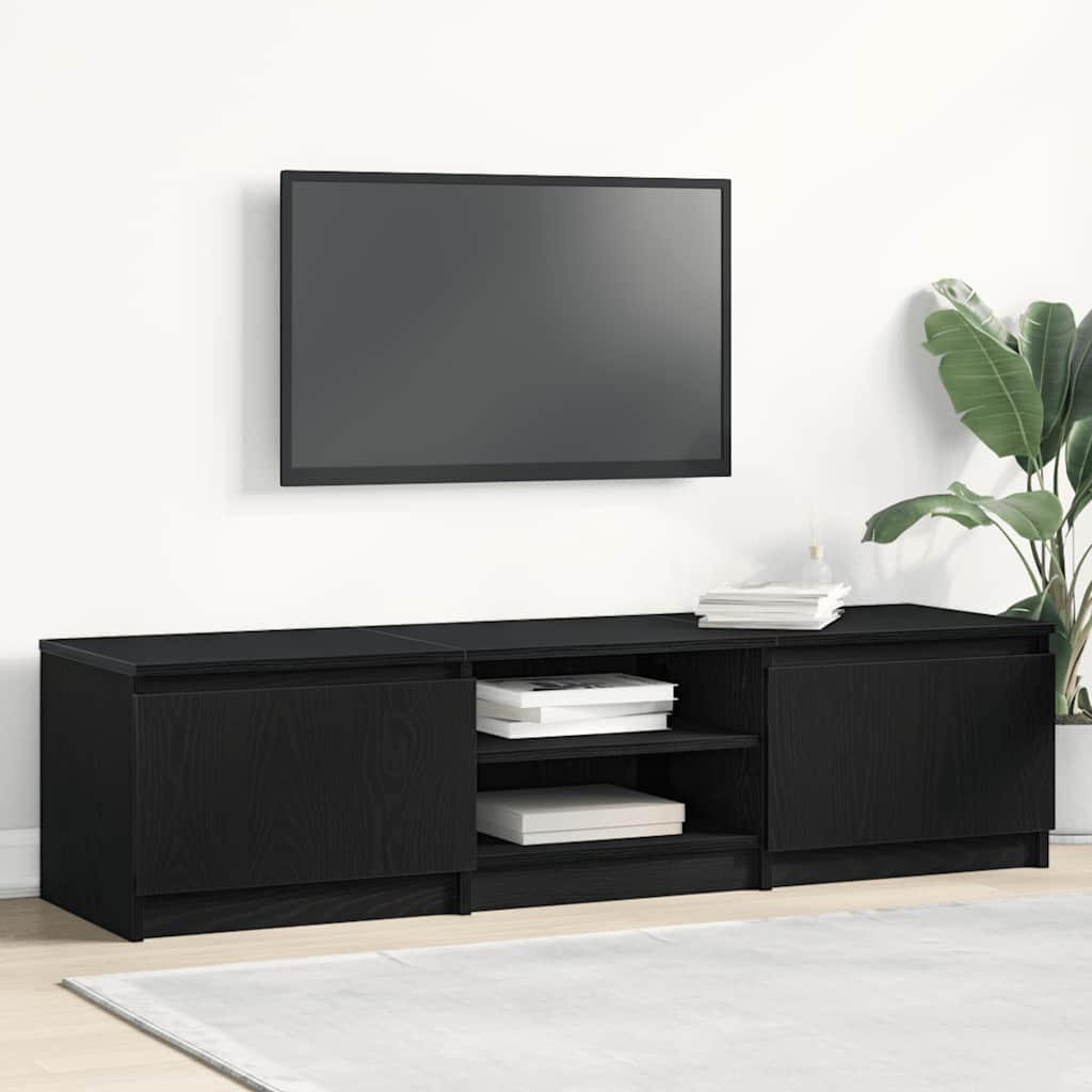 TV-taso musta tammi 140x40x36 cm tekninen puu