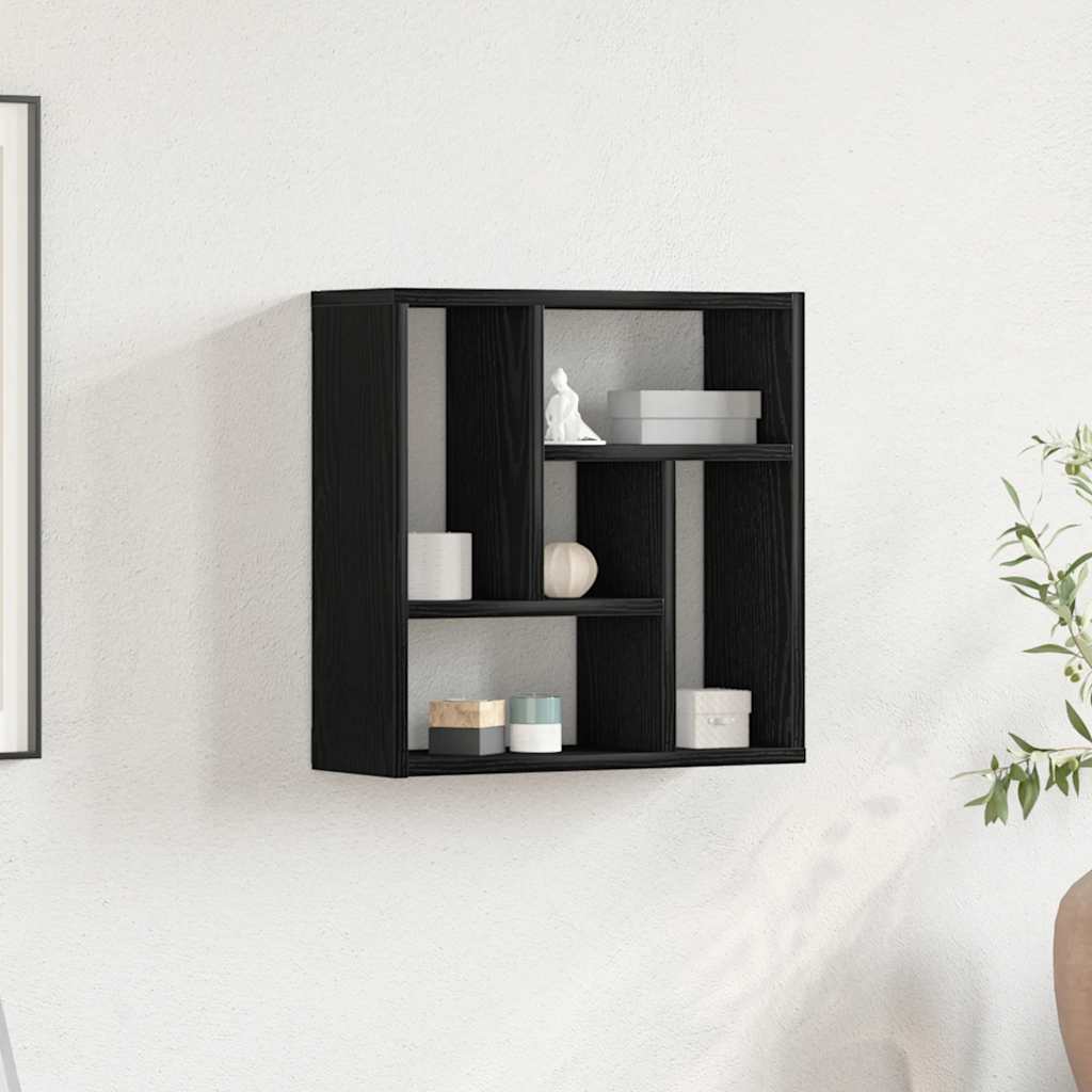 Seinähylly musta tammi 45x16x45 cm tekninen puu