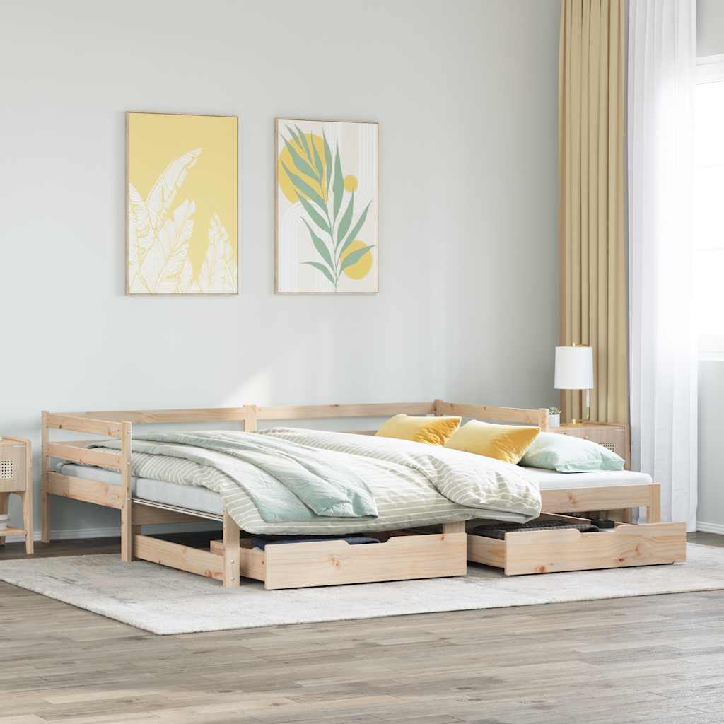 Vuodesohva rullilla ja laatikoilla ei patjaa 80x200 cm