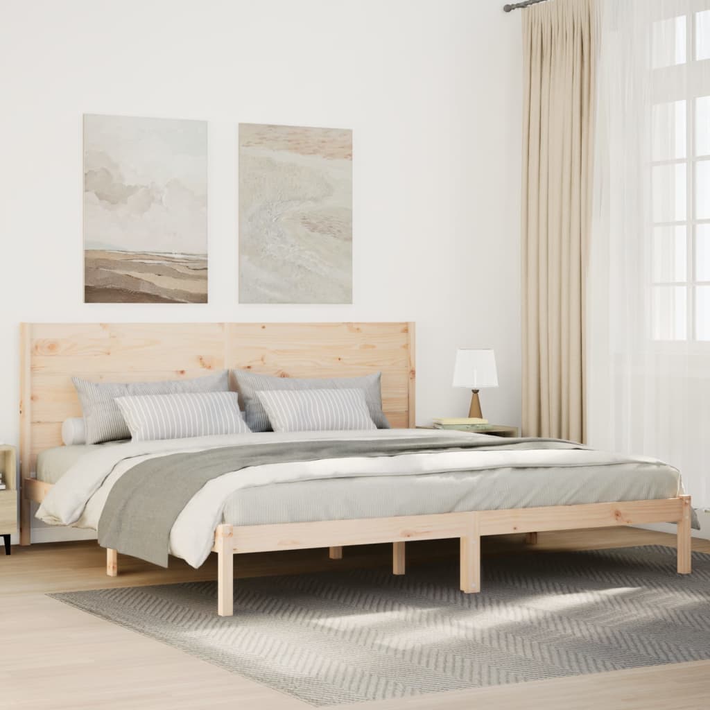 Sängynrunko erikoispitkä ilman patjaa 200x220 cm massiivipuu