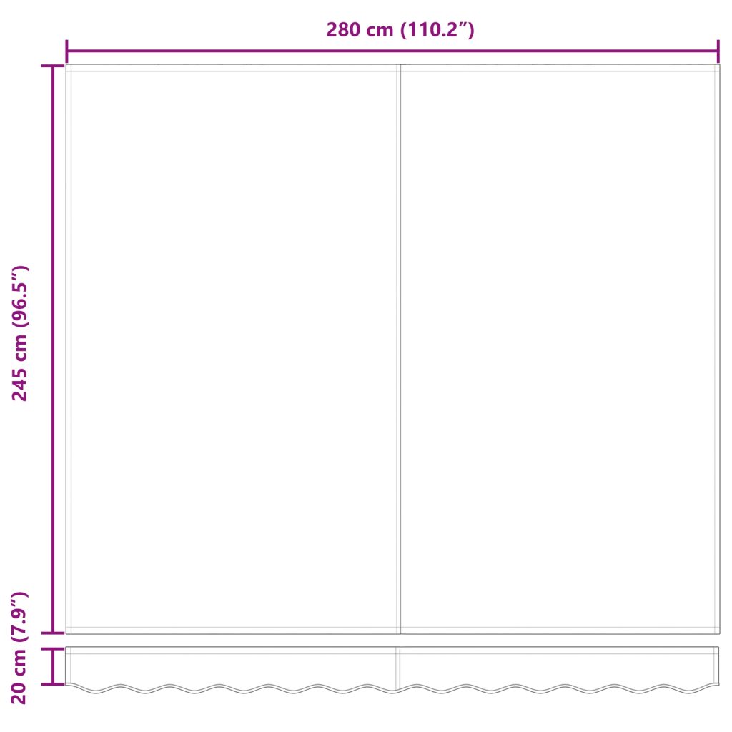 Automaattisesti sisäänvedettävä markiisi oranssina ja ruskeana, 300 x 250 cm - Image 12