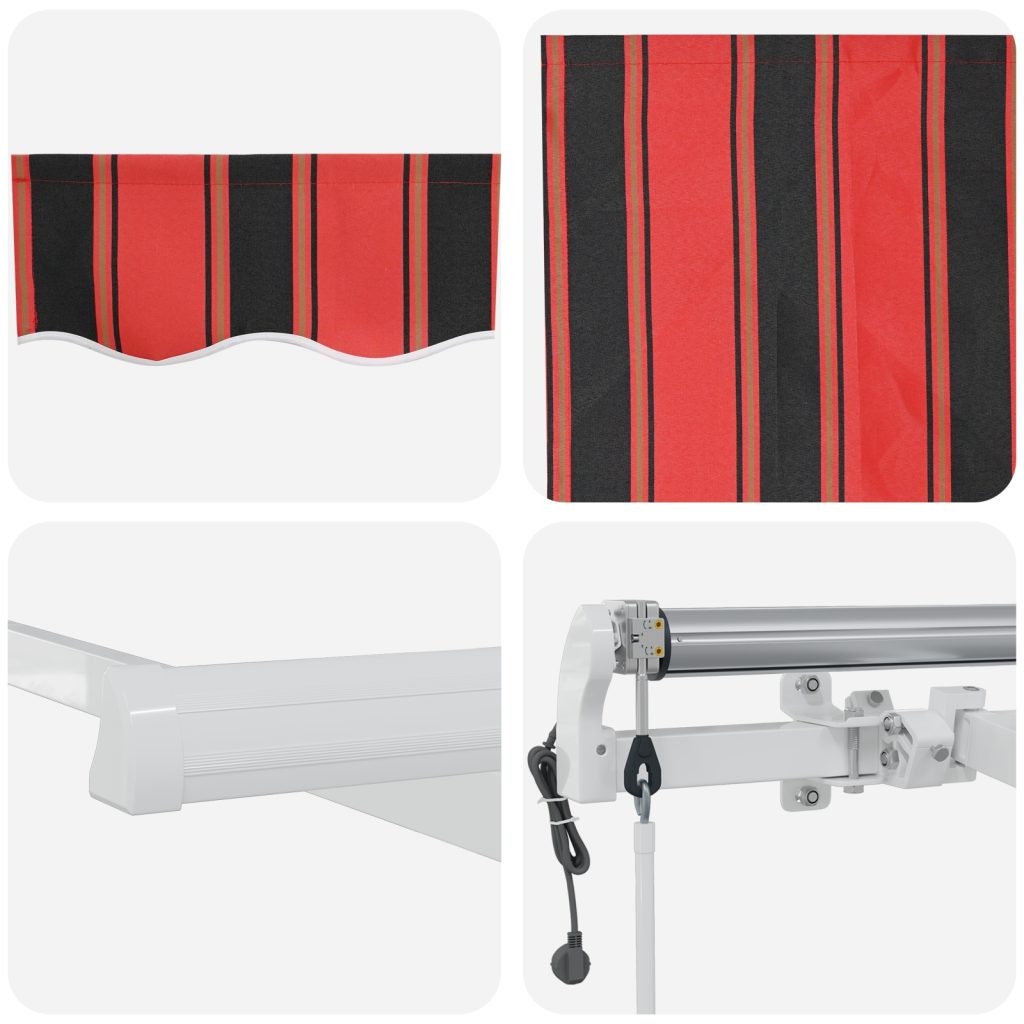 Automaattisesti sisäänvedettävä markiisi oranssina ja ruskeana, 300 x 250 cm - Image 8
