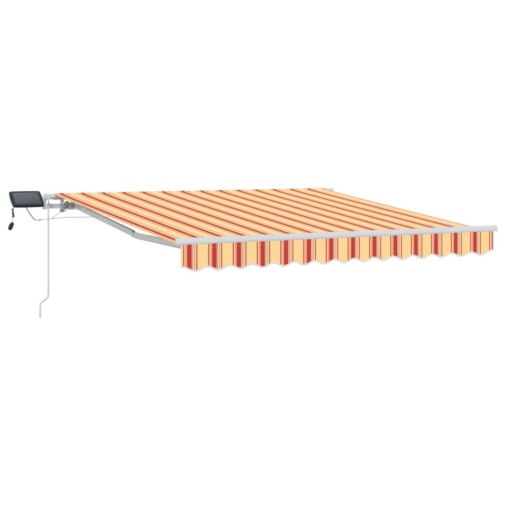 Manuaalinen vetomarkiisi LED-keltainen ja oranssi 300x250 cm - Image 2