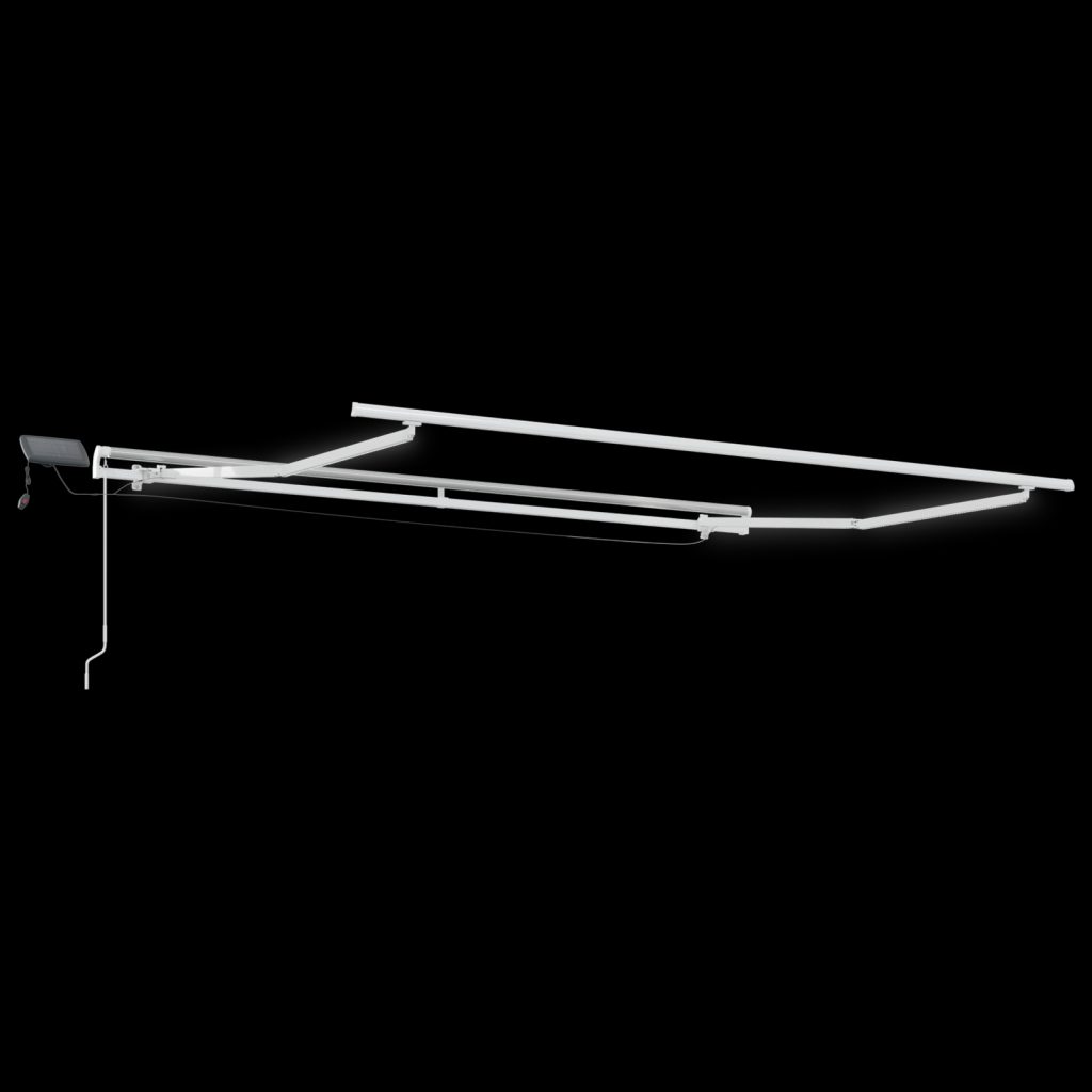 Manuaalinen vetomarkiisi LED-keltainen ja oranssi 300x250 cm - Image 5