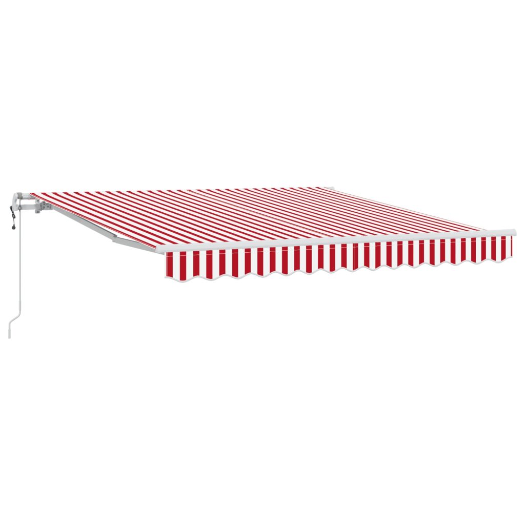 Automaattinen sisäänvedettävä markiisi punaisena ja valkoisena 300x250 cm - Image 2
