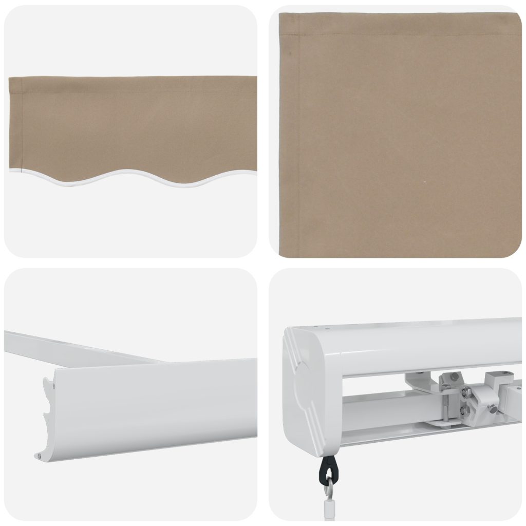 Manuaalinen Sisäänvedettävä Markiisi Beige 300x250 cm, Markiisin Vaihto Kanga 3x2.5 m Runko Beige - Image 8