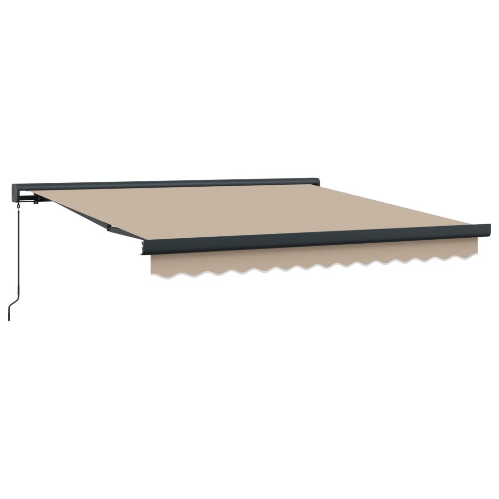 Manuaalinen sisäänvedettävä markiisi beige 300x250 cm, Markiisin vaihto kankaalle 3x2.5 m kehykseen beige - Image 2