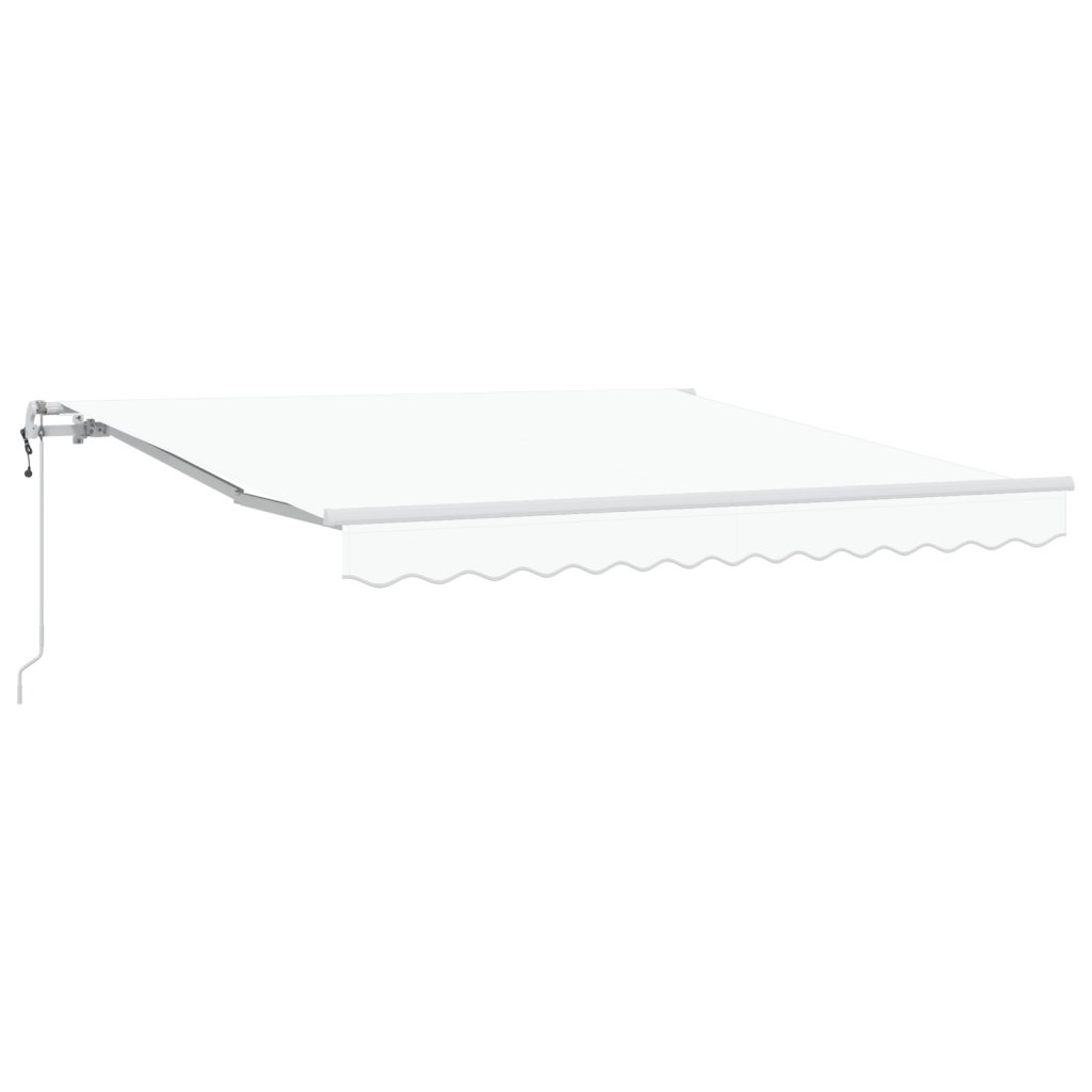 Automaattinen sisäänvedettävä markiisi valkoinen 300x250 cm, Markiisit vaihtokangas 3x2.5 m runko valkoinen - Image 2