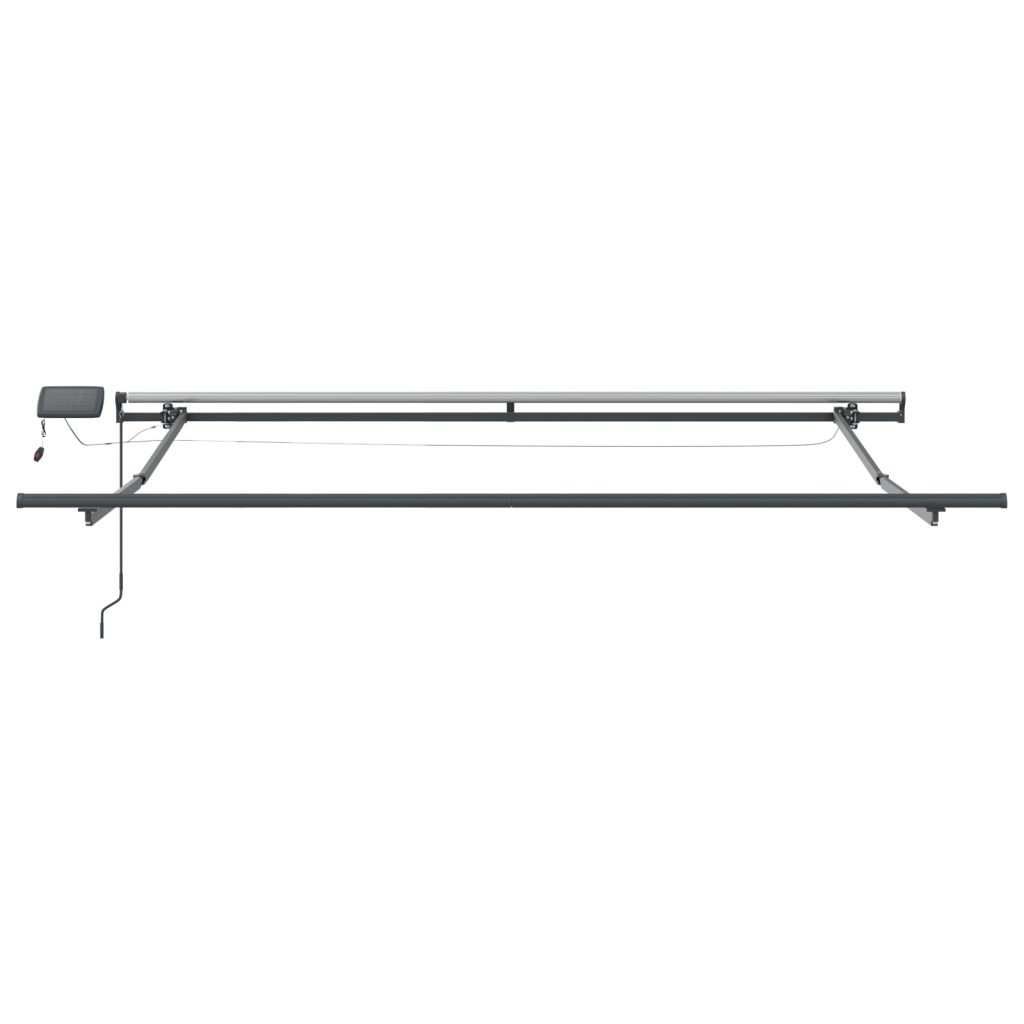 Manuaalinen Sisäänvedettävä Markiisi LED Valkoinen 300x250 cm, Markiisi Varustuskangas 3x2.5 m Runko Valkoinen - Image 7