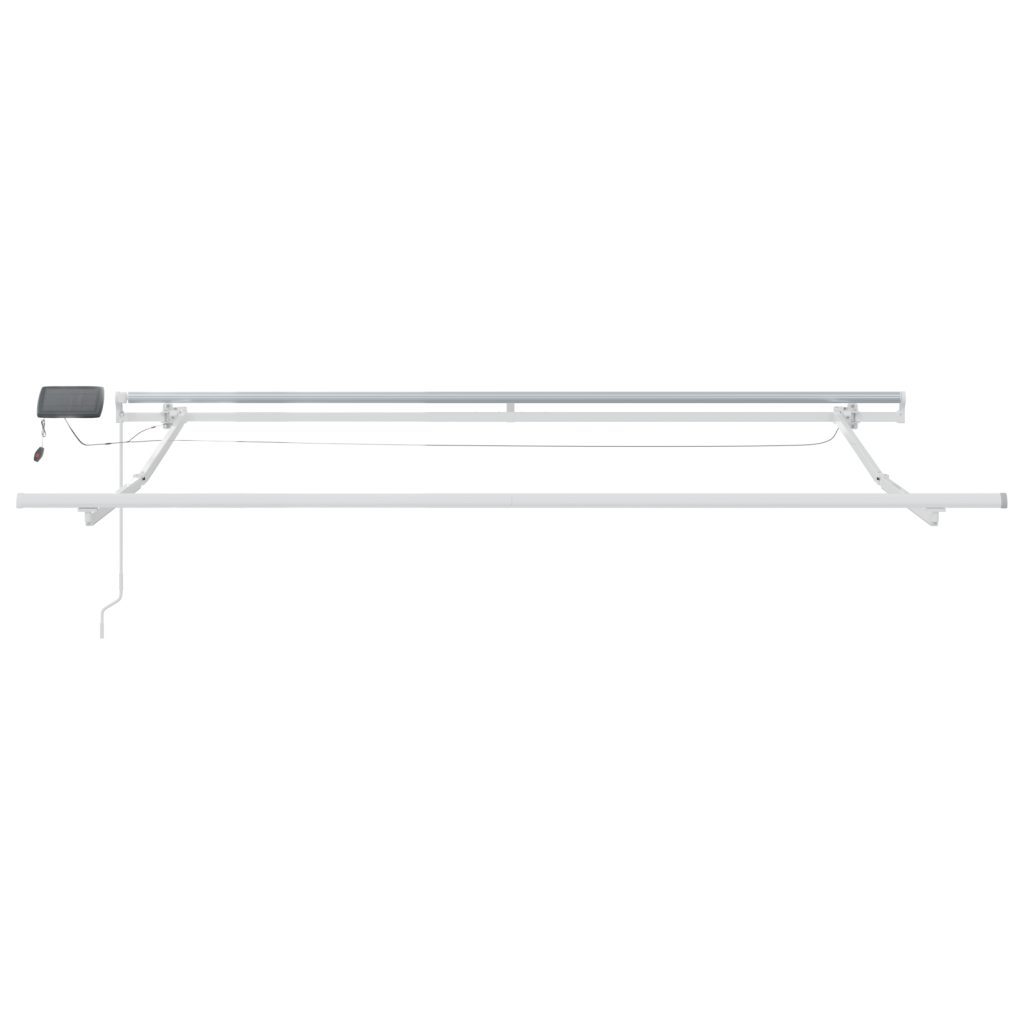 Manuaalinen Vedettävä Markiisi LED-valaistuksella Vaaleanharmaa 300x250 cm, Markiisin Vaihto Kangas 3x2,5 m Vaaleanharmaa - Image 6