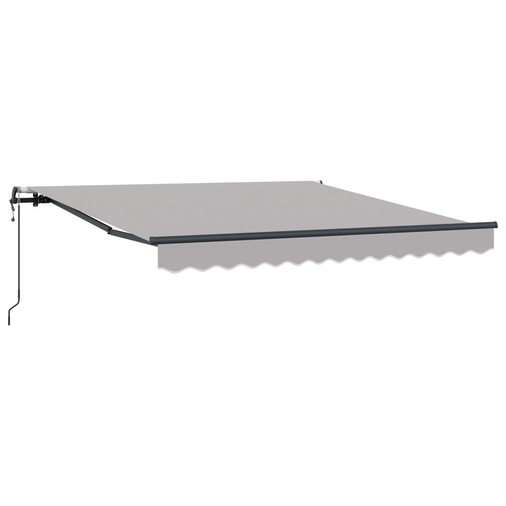 Automaattinen sisäänvedettävä markiisi vaaleanharmaa 300x250 cm, Markiisikanvasta 3x2.5 m runkoon Vaaleanharmaa - Image 2