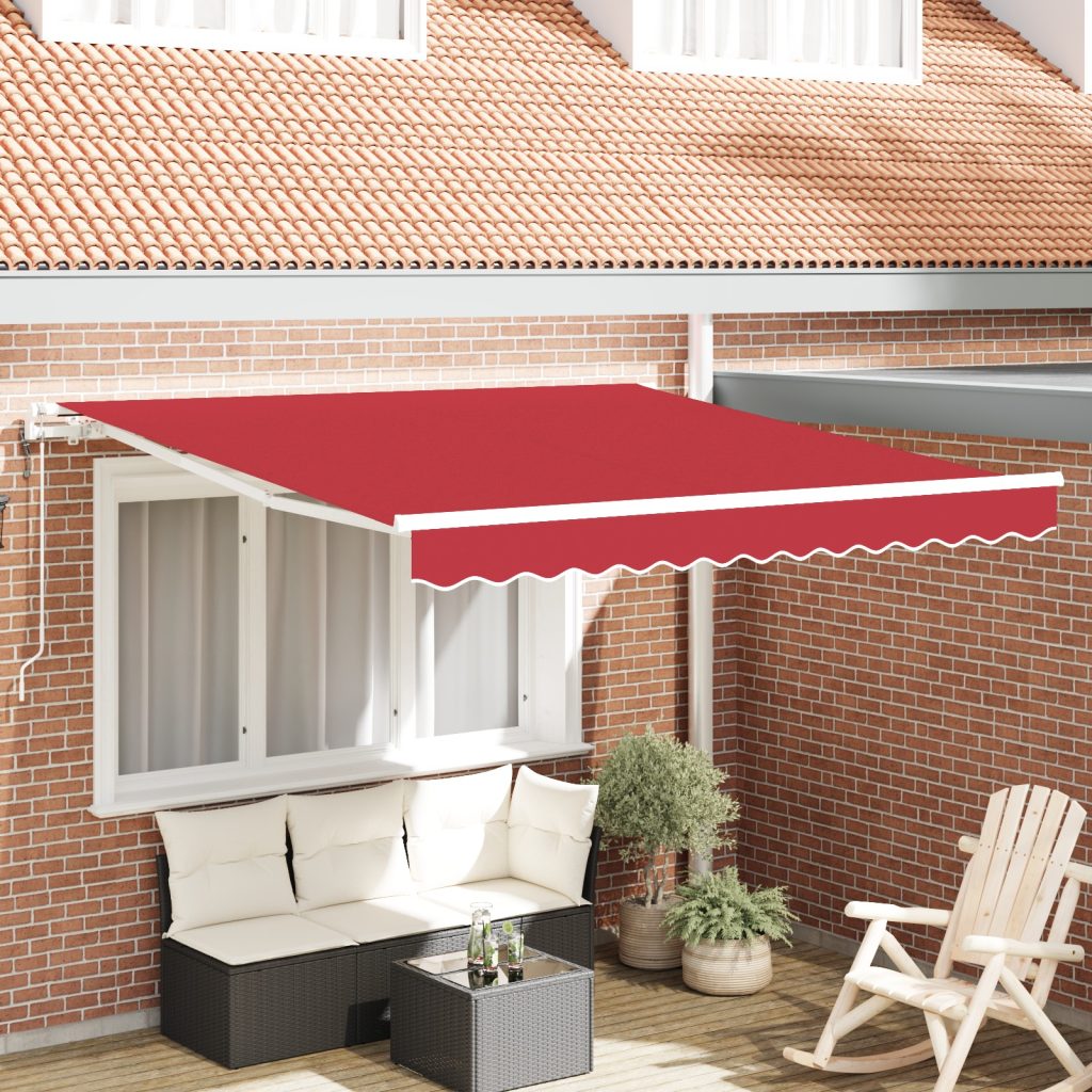 Automaattinen sisäänvedettävä markiisi punainen 300x250 cm, Markiisien vaihdettava kangas 3x2.5 m kehykselle punainen