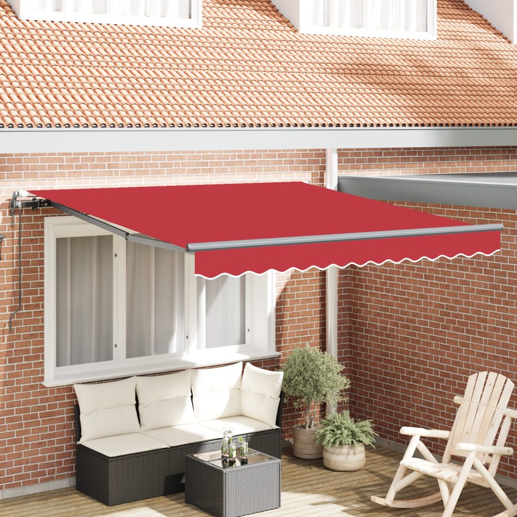 Automaattinen sisäänvedettävä markiisi Punainen 300x250 cm, Markiisin vaihto kangas 3x2.5 m kehykseen Punainen