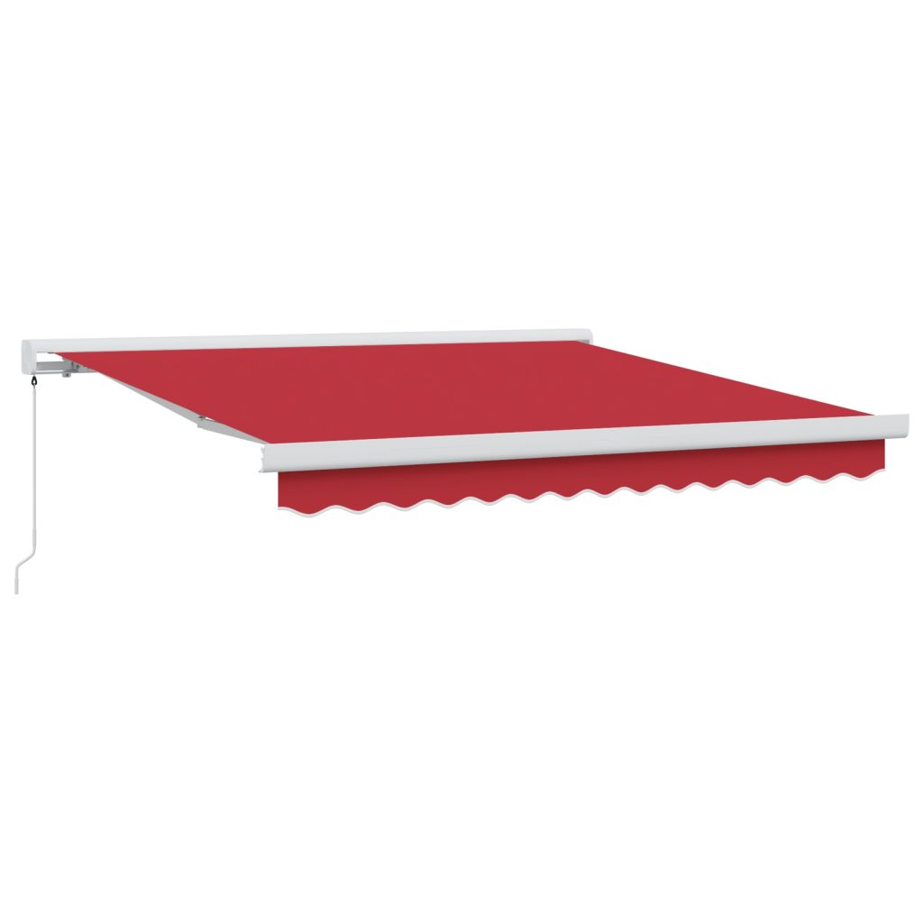 Manuaalinen sisäänvedettävä markiisi Punainen 300x250 cm, Markiisinkorvauskangas 3x2.5 m Runko Punainen - Image 2