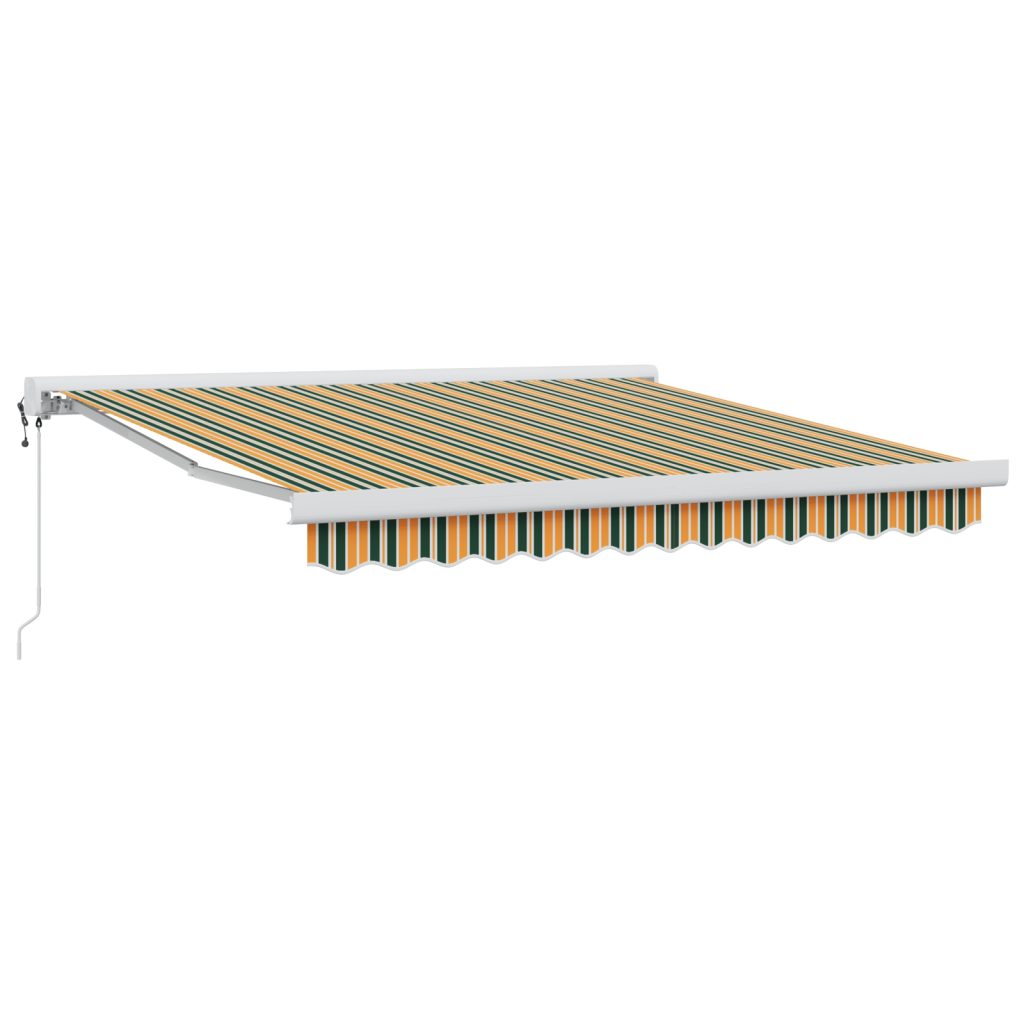 Automaattinen sisäänvedettävä markiisi Vihreä ja Keltainen 300x250 cm, Markiisivaihto-kangas 3x2,5 m rungolle Vihreä ja Keltainen - Image 2