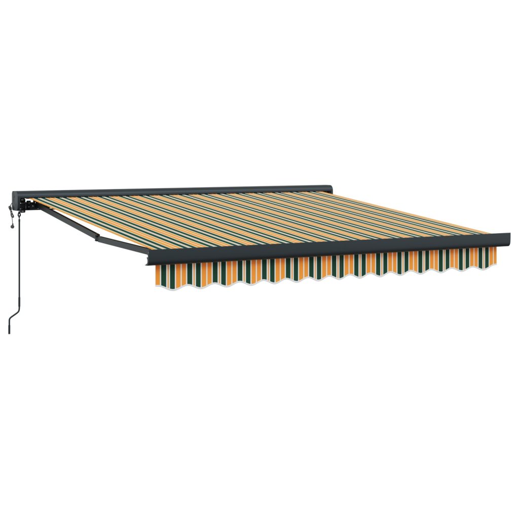 Automaattinen sisäänvedettävä markiisi Vihreä ja Keltainen 300x250 cm, Markiisihuopa 3x2.5 m Runko Vihreä ja Keltainen - Image 5