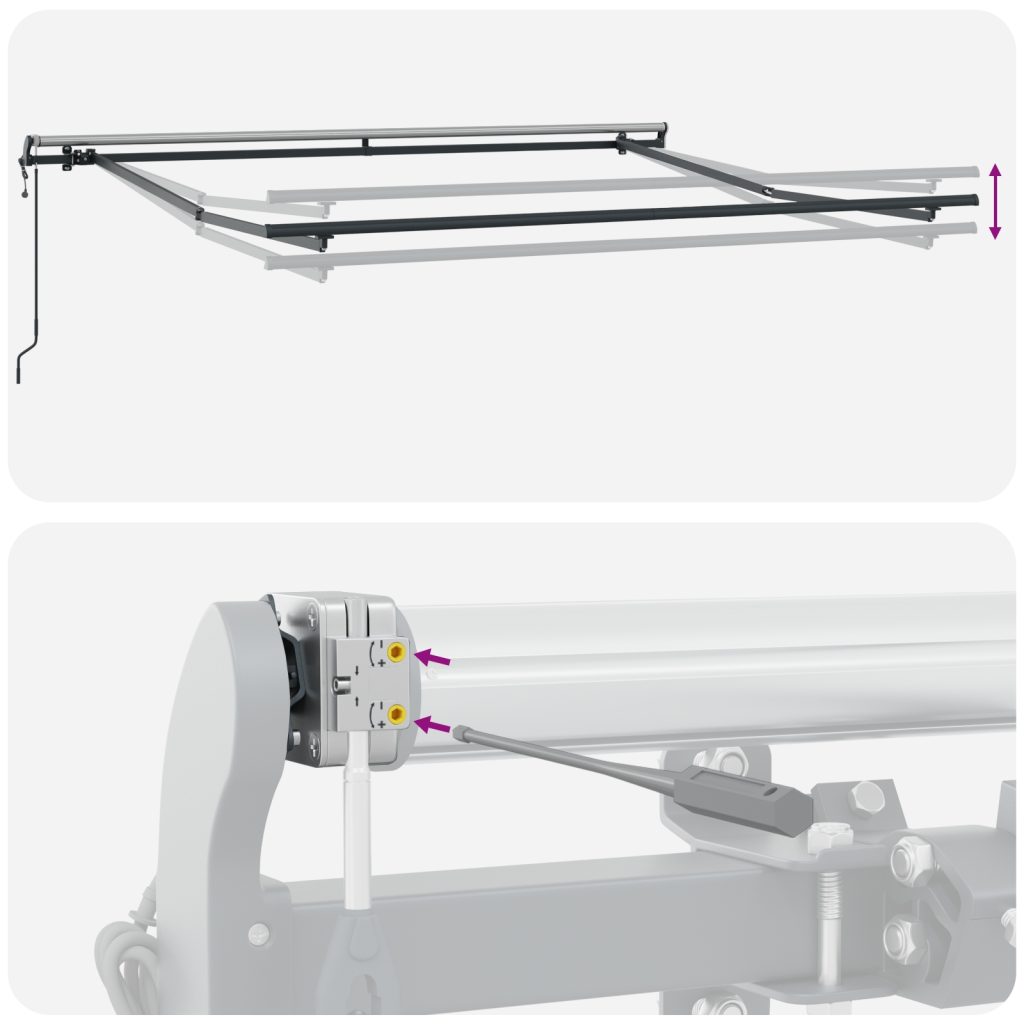 Automatisoitu sisäänvedettävä markiisi oranssina ja ruskeana 350x250 cm - Image 10