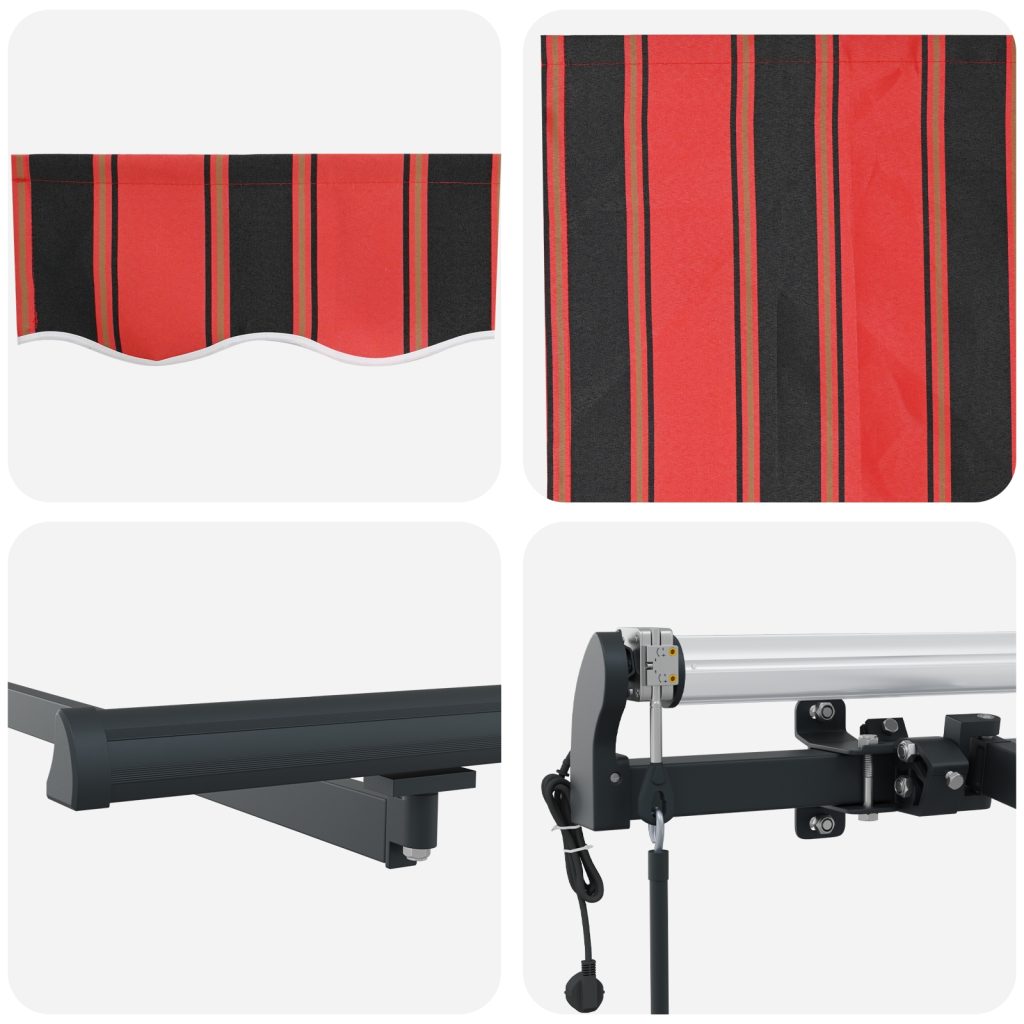 Automatisoitu sisäänvedettävä markiisi oranssina ja ruskeana 350x250 cm - Image 8