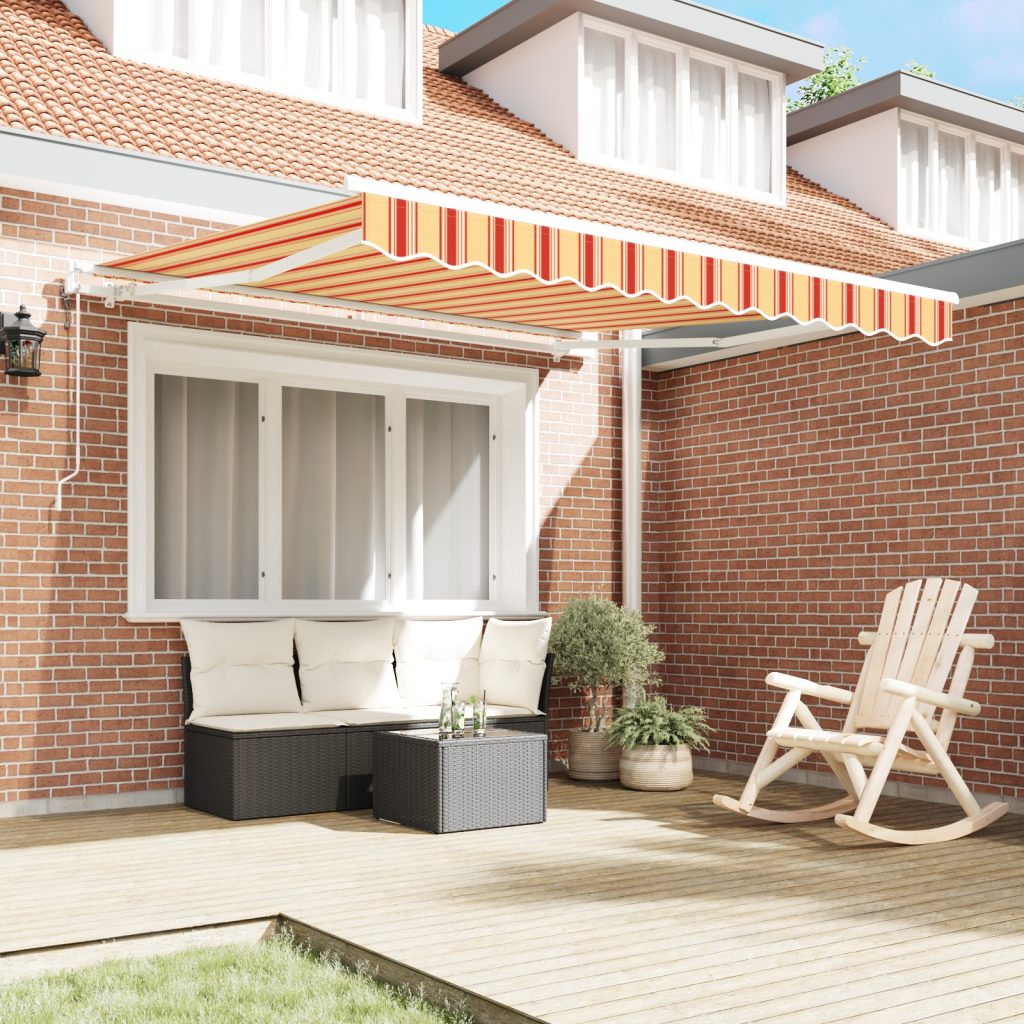 Automaattinen Sisäänvedettävä Markiis Keltaisena ja Oranssina 350x250 cm - Image 3