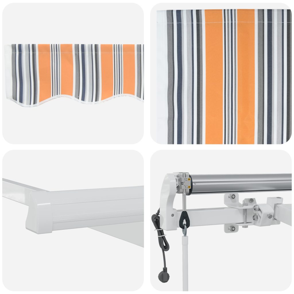 Automaattinen Käsikäyttöinen Markiisi Monivärinen Raidallinen 350x250 cm - Image 8