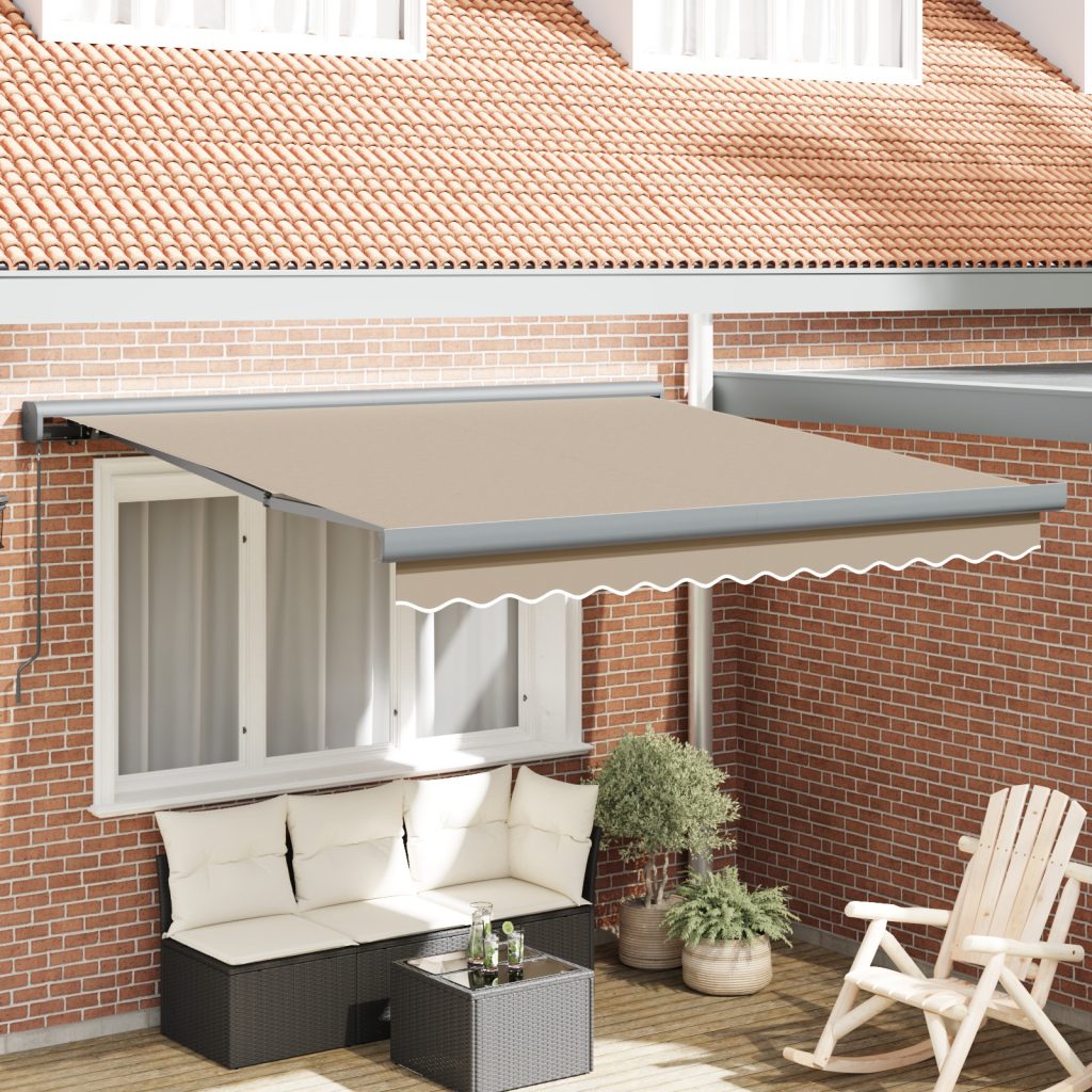 Manuaalinen sisäänvedettävä markiisi beige 350x250 cm, Markiisin vaihto-osa 3.5x2.5 m runko beige